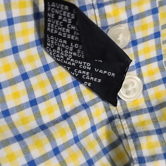 Tommy Hifiger Mens Button Up Multicolor Size XL Cotton Short Sleeve Logo Collar - Picture 12 of 12